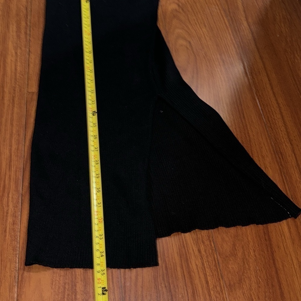 STR Stradivarius ASOS sweater knitted skirt black side slit size M midi to long - Picture 6 of 7